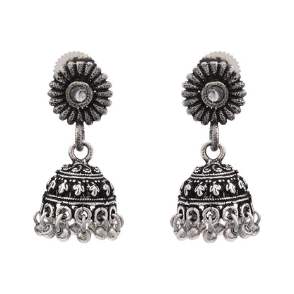 Garden gorgeousness Jhumki arrings (White)