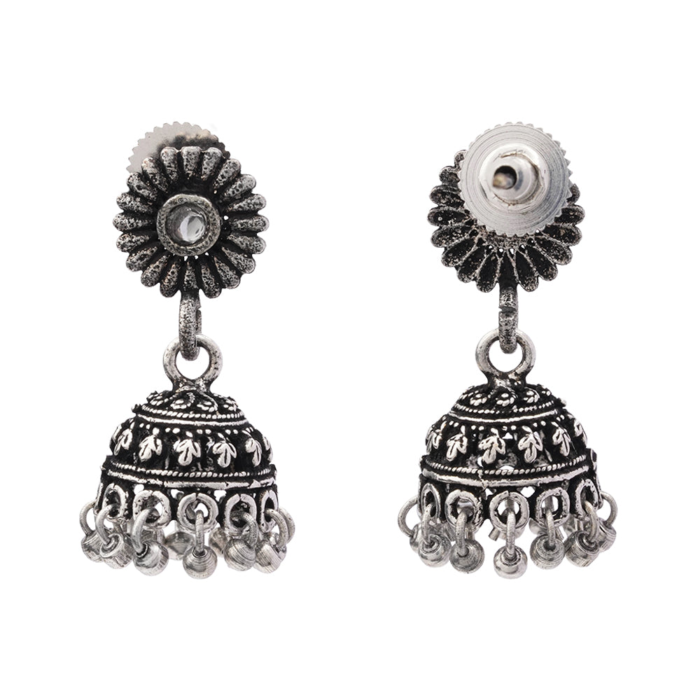 Garden gorgeousness Jhumki arrings (White)