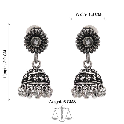 Garden gorgeousness Jhumki arrings (White)