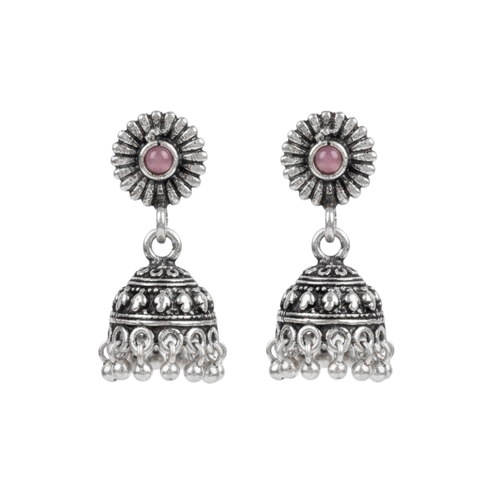 Garden gorgeousness Jhumki arrings (Baby Pink)