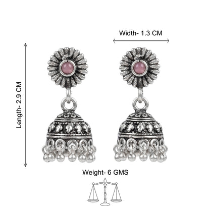Garden gorgeousness Jhumki arrings (Baby Pink)