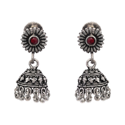 Garden gorgeousness Jhumki arrings (Dark Maroon)