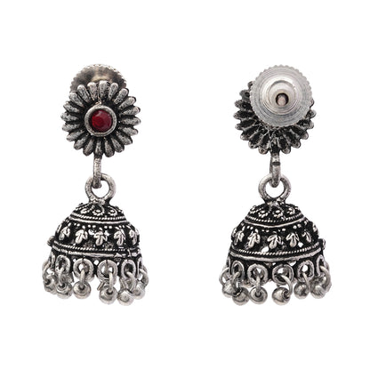 Garden gorgeousness Jhumki arrings (Dark Maroon)