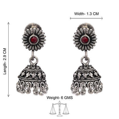 Garden gorgeousness Jhumki arrings (Dark Maroon)