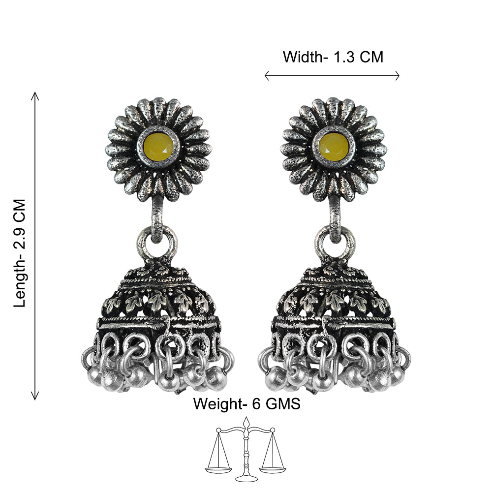 Garden gorgeousness Jhumki arrings (Yellow)