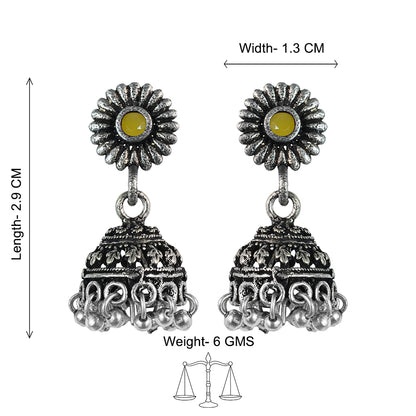 Garden gorgeousness Jhumki arrings (Yellow)
