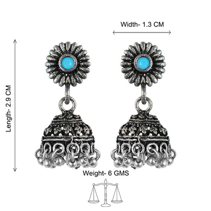Garden gorgeousness Jhumki arrings (Sky Blue)