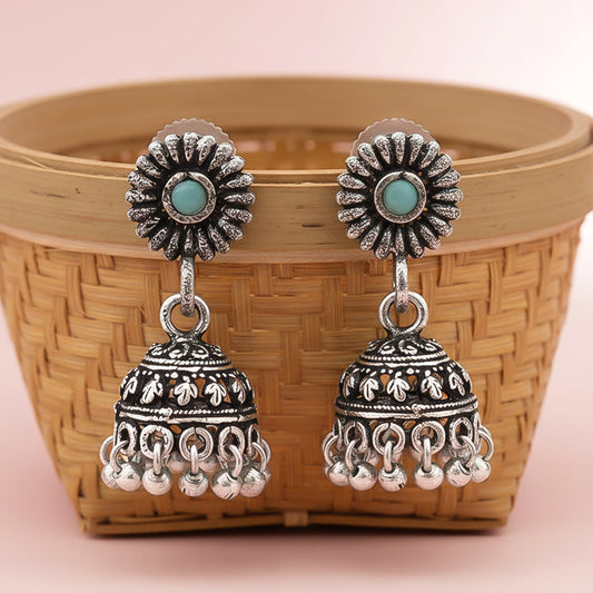 Garden gorgeousness Jhumki arrings (Mint)