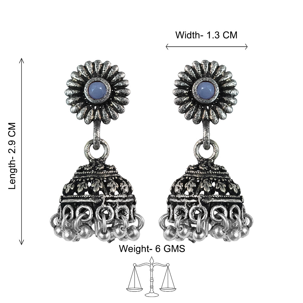 Garden gorgeousness Jhumki arrings (Grey)