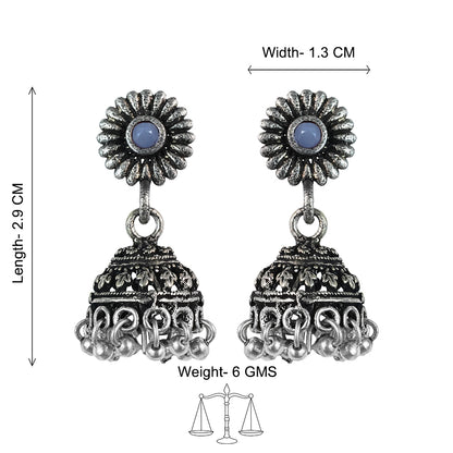 Garden gorgeousness Jhumki arrings (Grey)