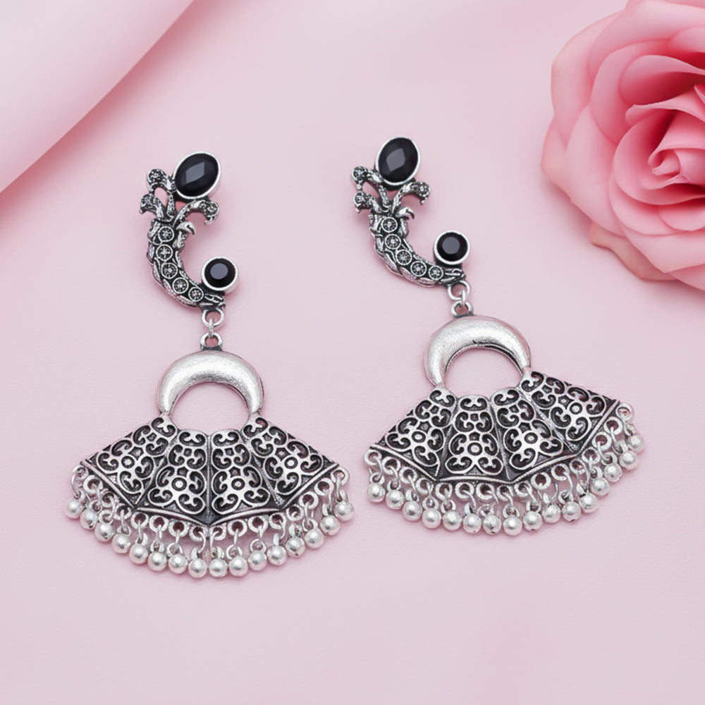 Statement Oxidised Dangler Earrings