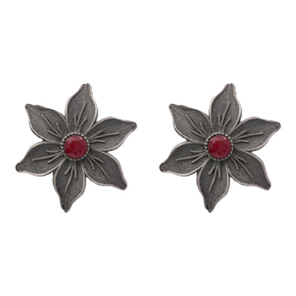 Minima-lily stud earrings (Red)