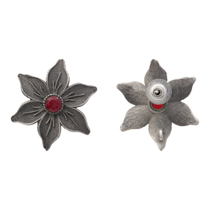 Minima-lily stud earrings (Red)