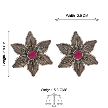Minima-lily stud earrings (Red)