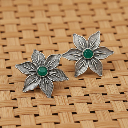 Minima-lily stud earrings (Green)