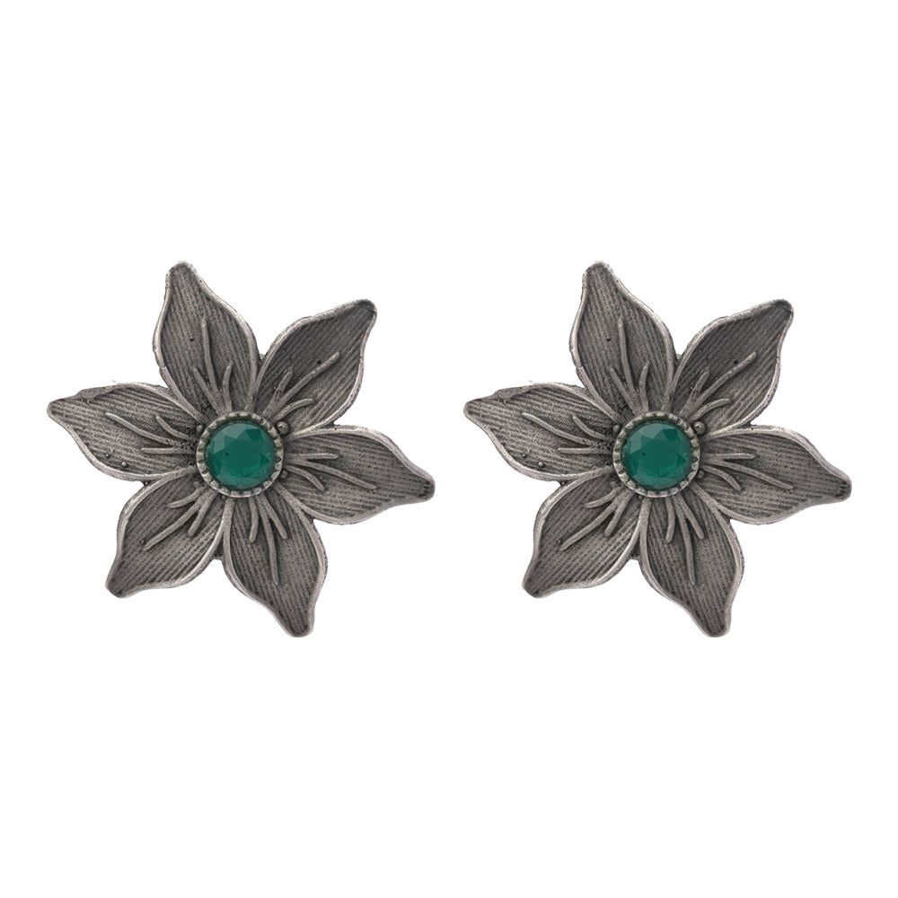 Minima-lily stud earrings (Green)
