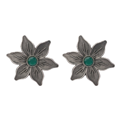Minima-lily stud earrings (Green)