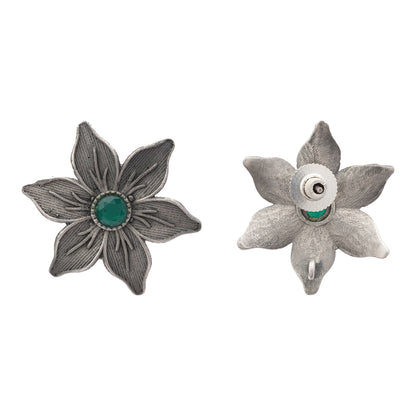 Minima-lily stud earrings (Green)