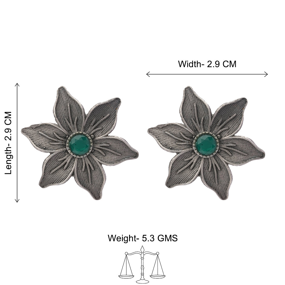 Minima-lily stud earrings (Green)