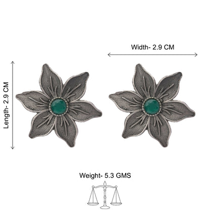 Minima-lily stud earrings (Green)