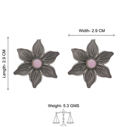 Minima-lily stud earrings (Baby Pink)