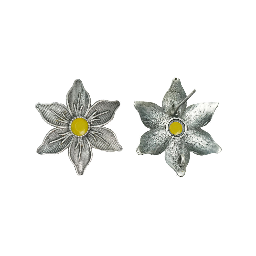Minima-lily stud earrings (Yellow)