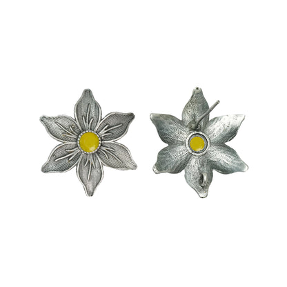 Minima-lily stud earrings (Yellow)
