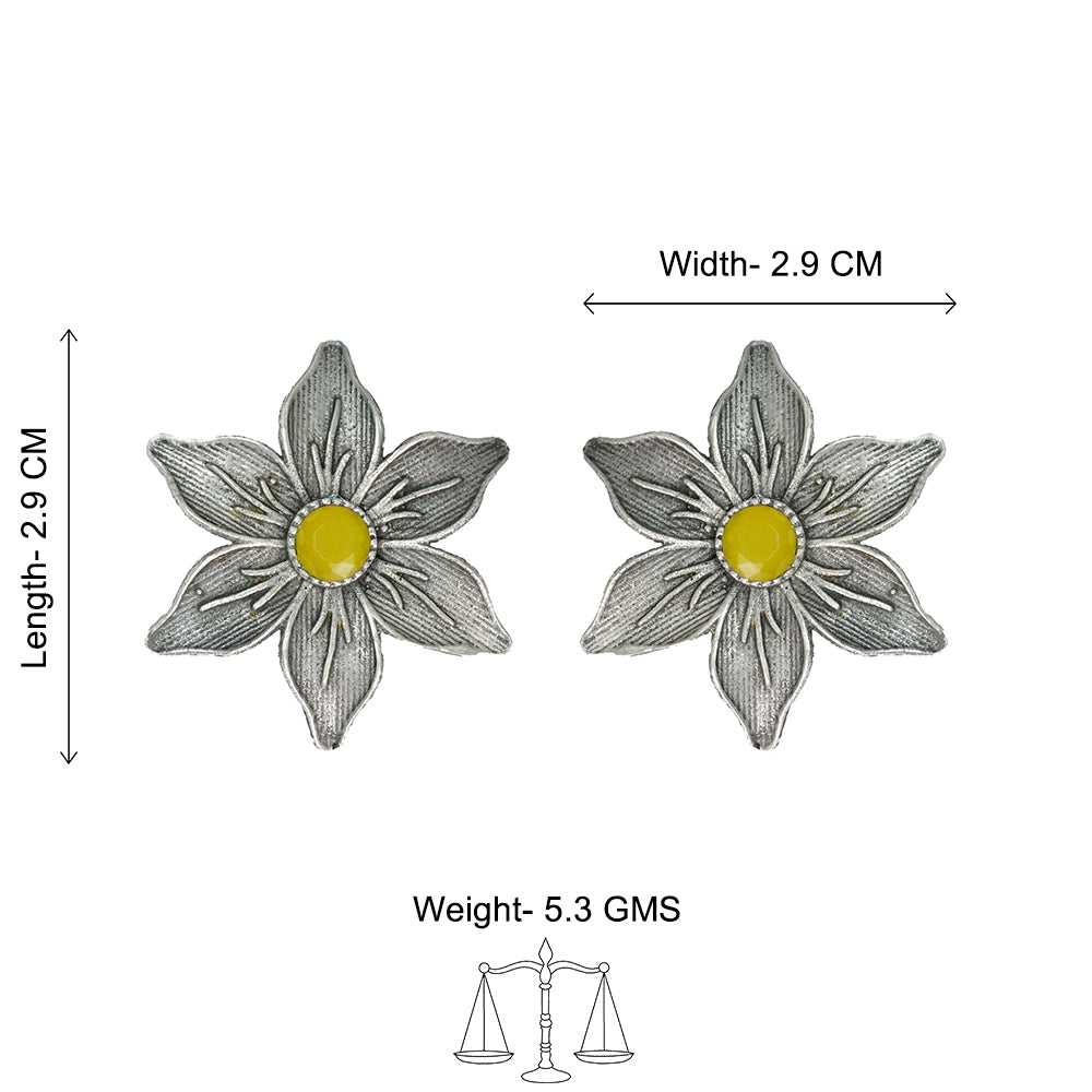 Minima-lily stud earrings (Yellow)