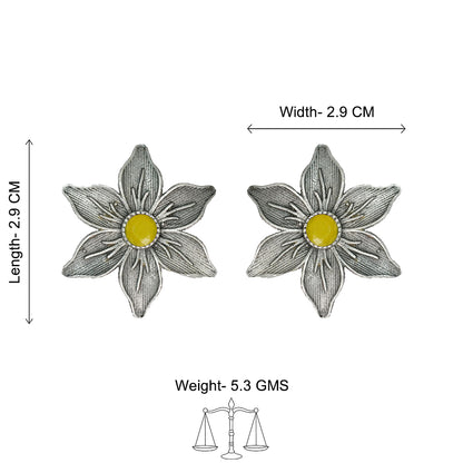 Minima-lily stud earrings (Yellow)