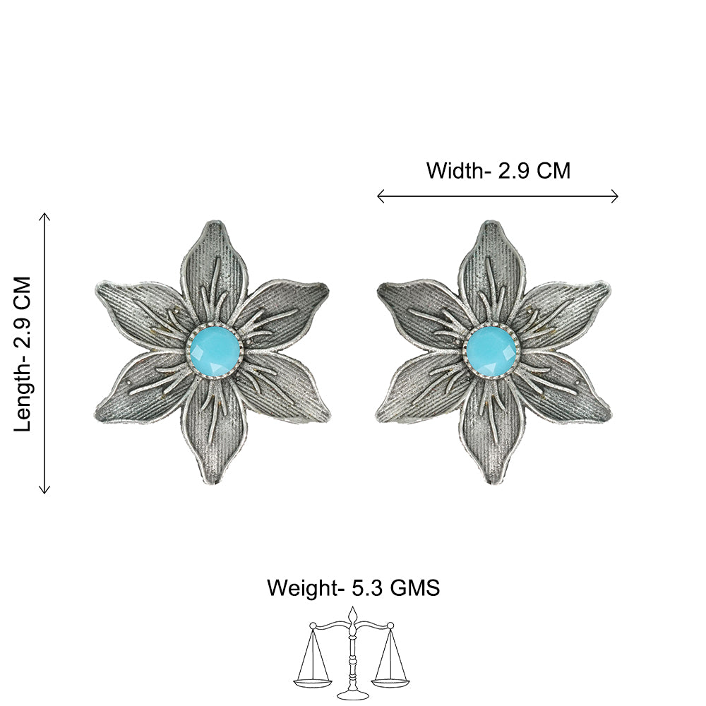 Minima-lily stud earrings (Sky Blue)