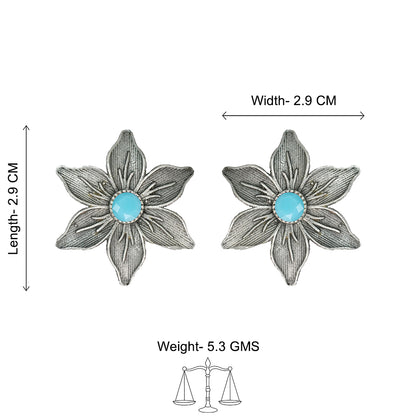 Minima-lily stud earrings (Sky Blue)