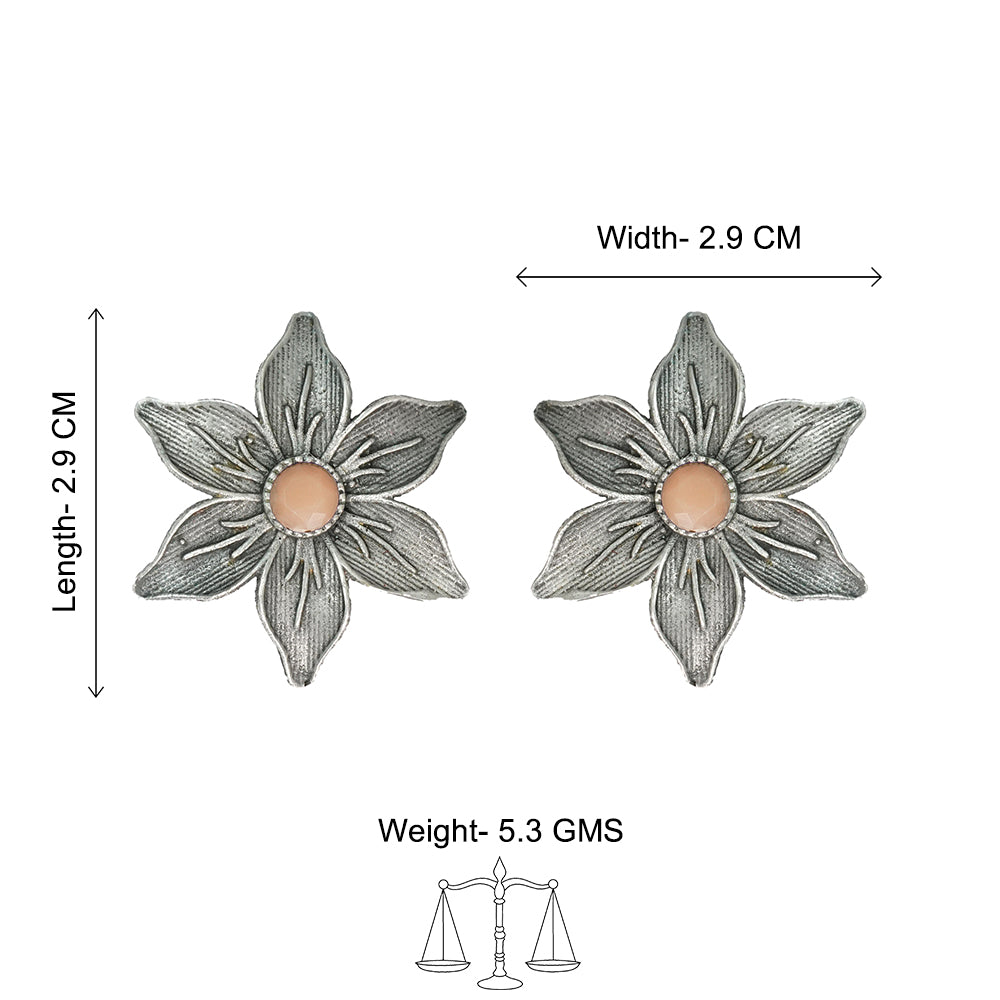 Minima-lily stud earrings (Light Orange)