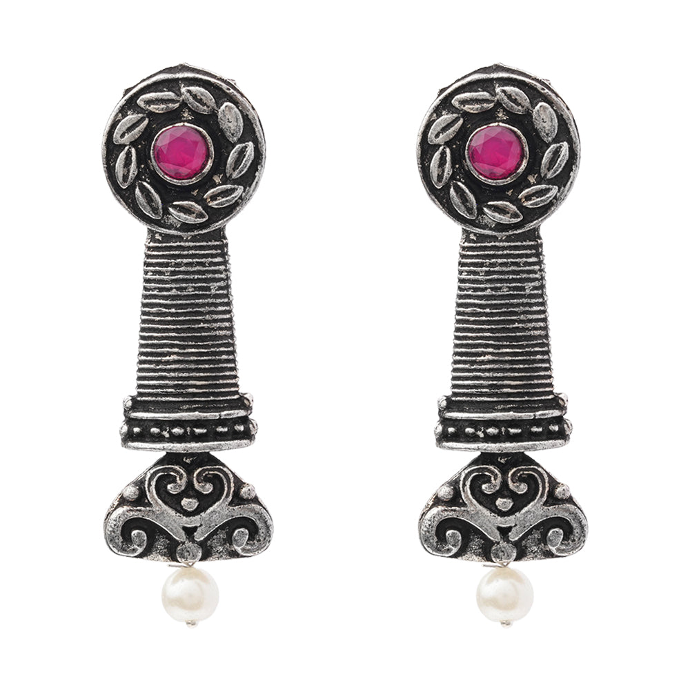 Shahi Trumpet stud earrings (Red)