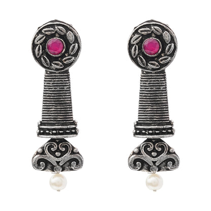 Shahi Trumpet stud earrings (Red)