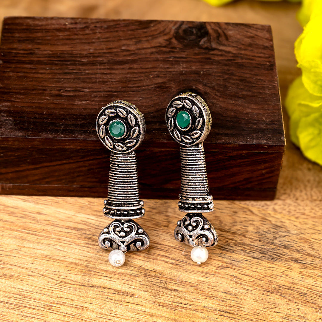 Shahi Trumpet stud earrings (Green)
