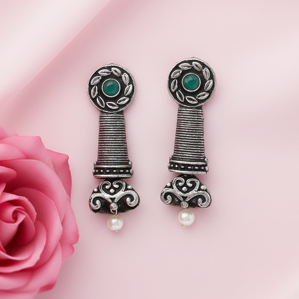 Shahi Trumpet stud earrings (Green)