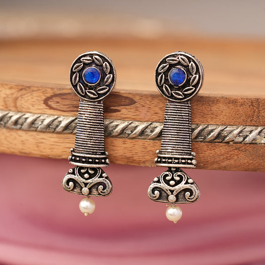 Shahi Trumpet stud earrings (Blue)