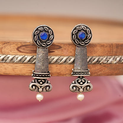 Shahi Trumpet stud earrings (Blue)