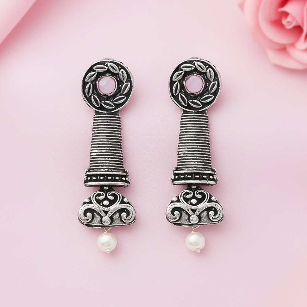 Shahi Trumpet stud earrings (Baby Pink)