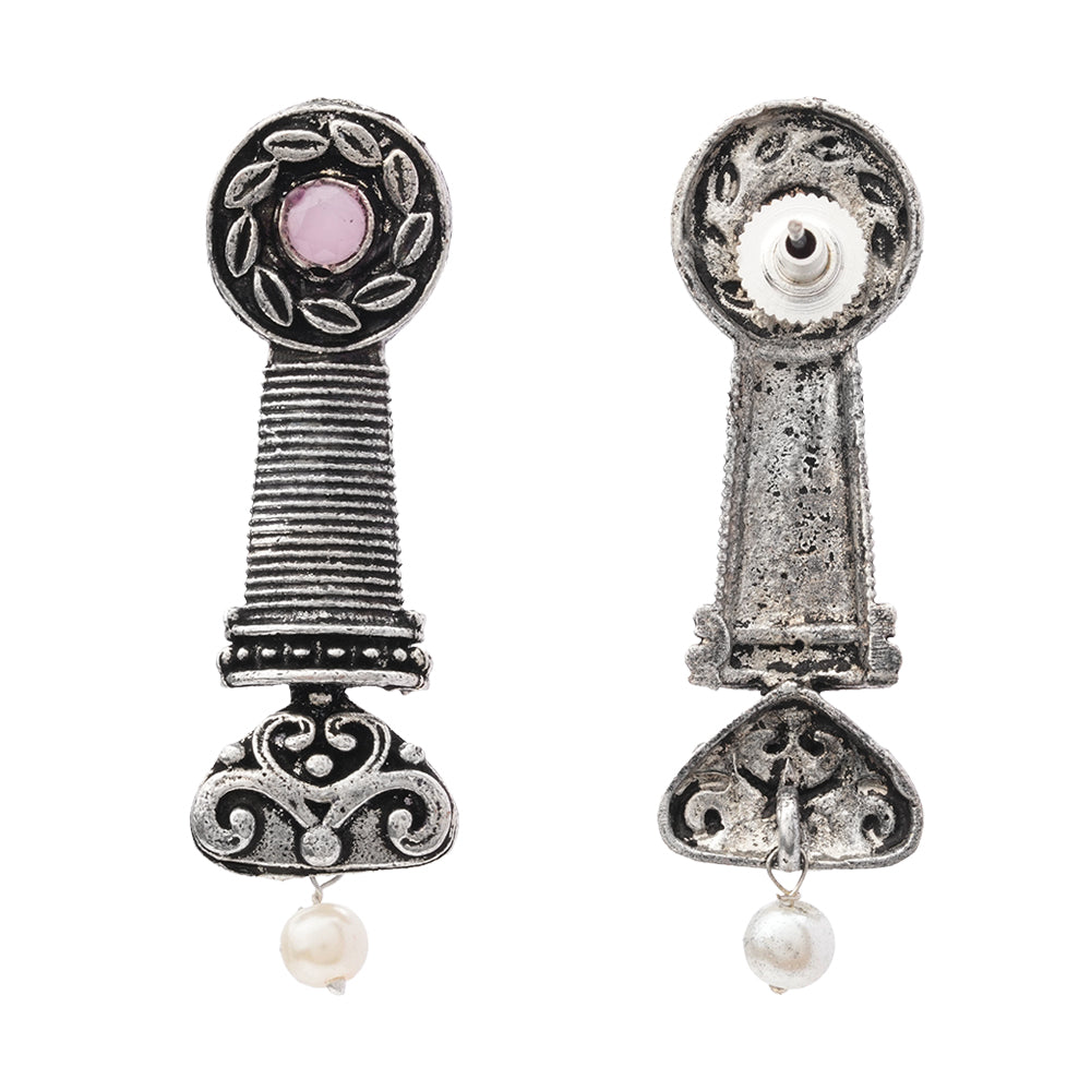 Shahi Trumpet stud earrings (Baby Pink)