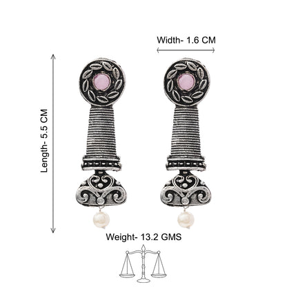 Shahi Trumpet stud earrings (Baby Pink)