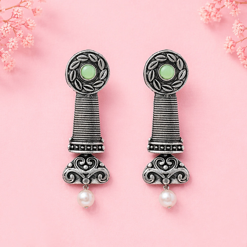 Shahi Trumpet stud earrings (Pista)