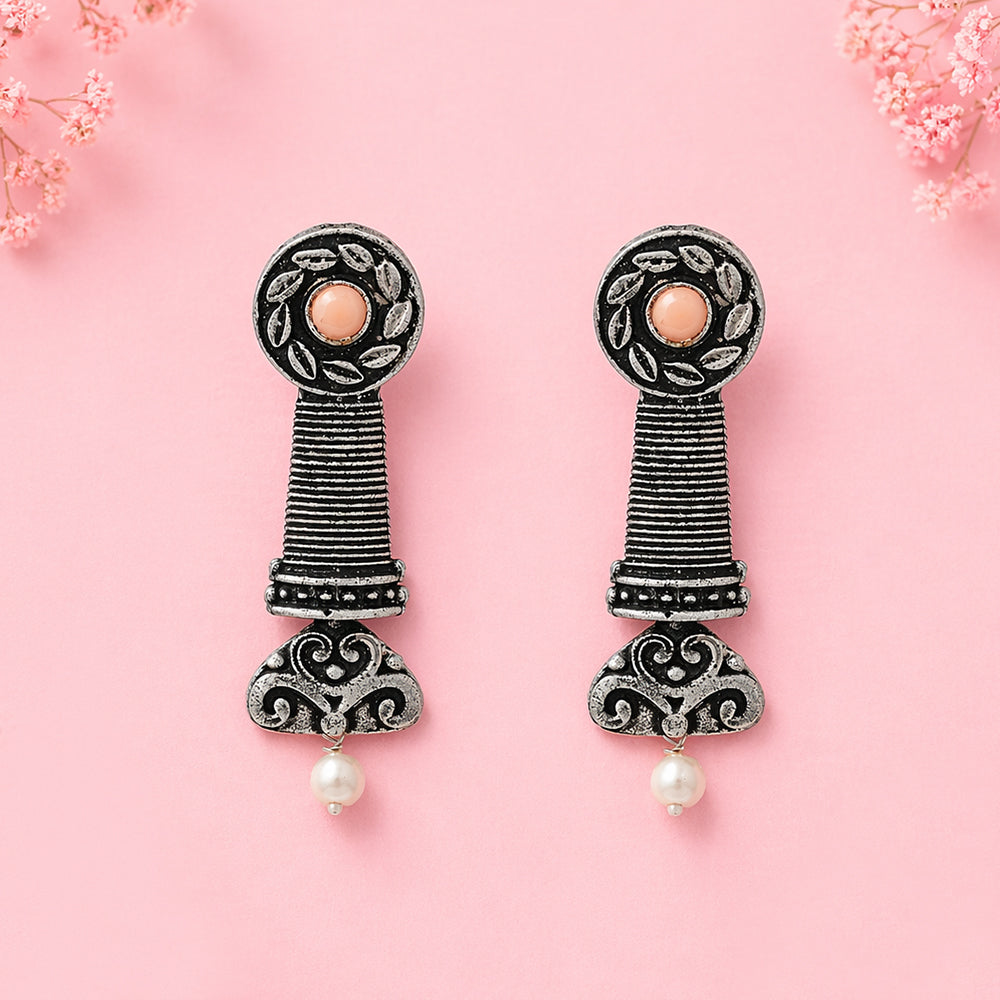 Shahi Trumpet stud earrings (Light Orange)