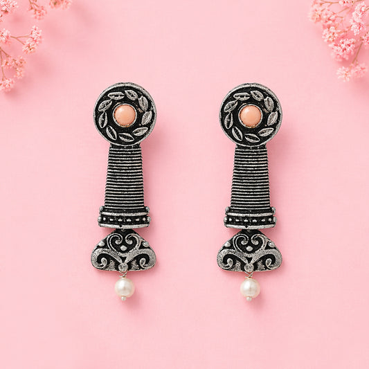 Shahi Trumpet stud earrings (Light Orange)
