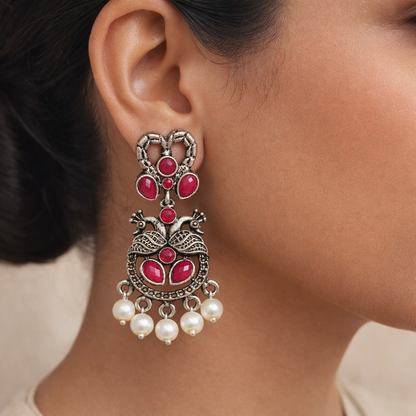 Neelkanth Dangler earrings (Red)