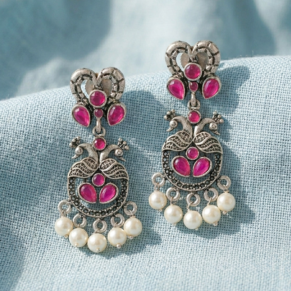 Neelkanth Dangler earrings (Red)