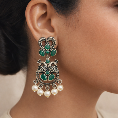 Neelkanth Dangler earrings (Green)