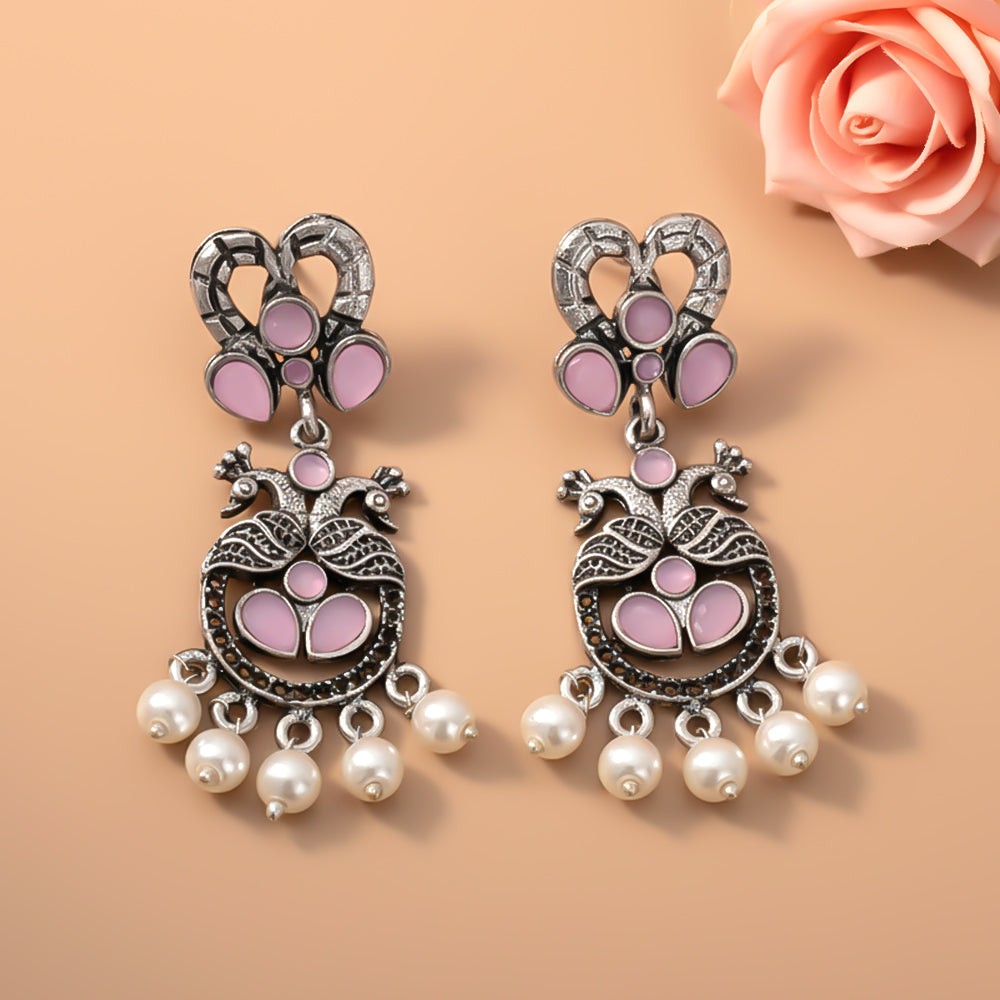 Neelkanth Dangler earrings (Baby Pink)
