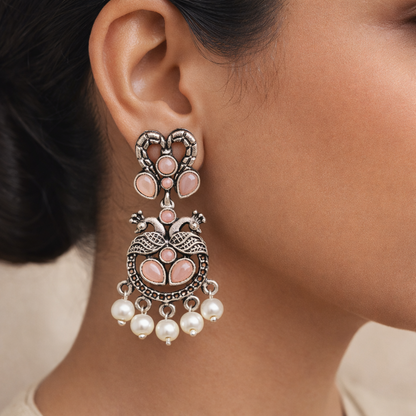 Neelkanth Dangler earrings (Light Orange)