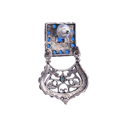 Glitter Grid Dangler Earring (Blue)